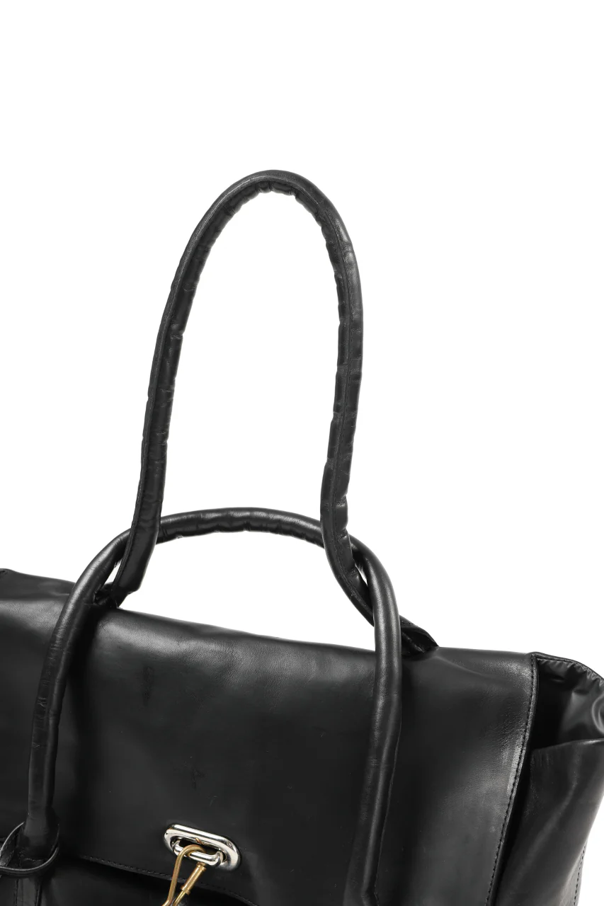 ierib ONE SHOULDER BOSTON BAG / smooth horse leather (BLACK) - Image 14