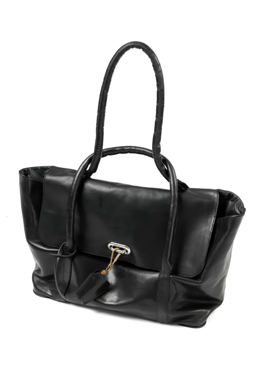 ierib ONE SHOULDER BOSTON BAG / smooth horse leather (BLACK) - Image 3