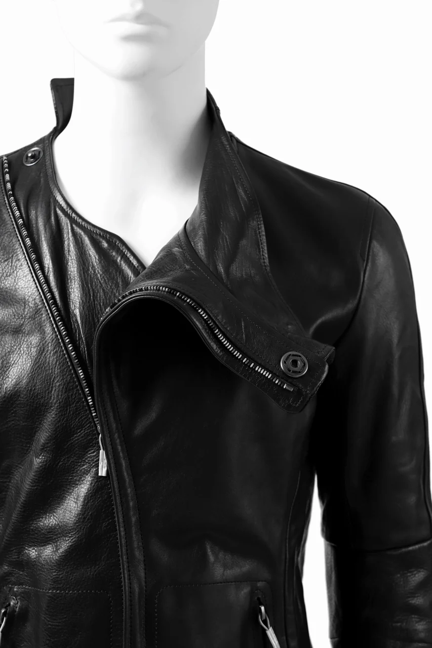 ierib exclusive peat zipper jacket  / smooth horse leather (BLACK) - Image 14