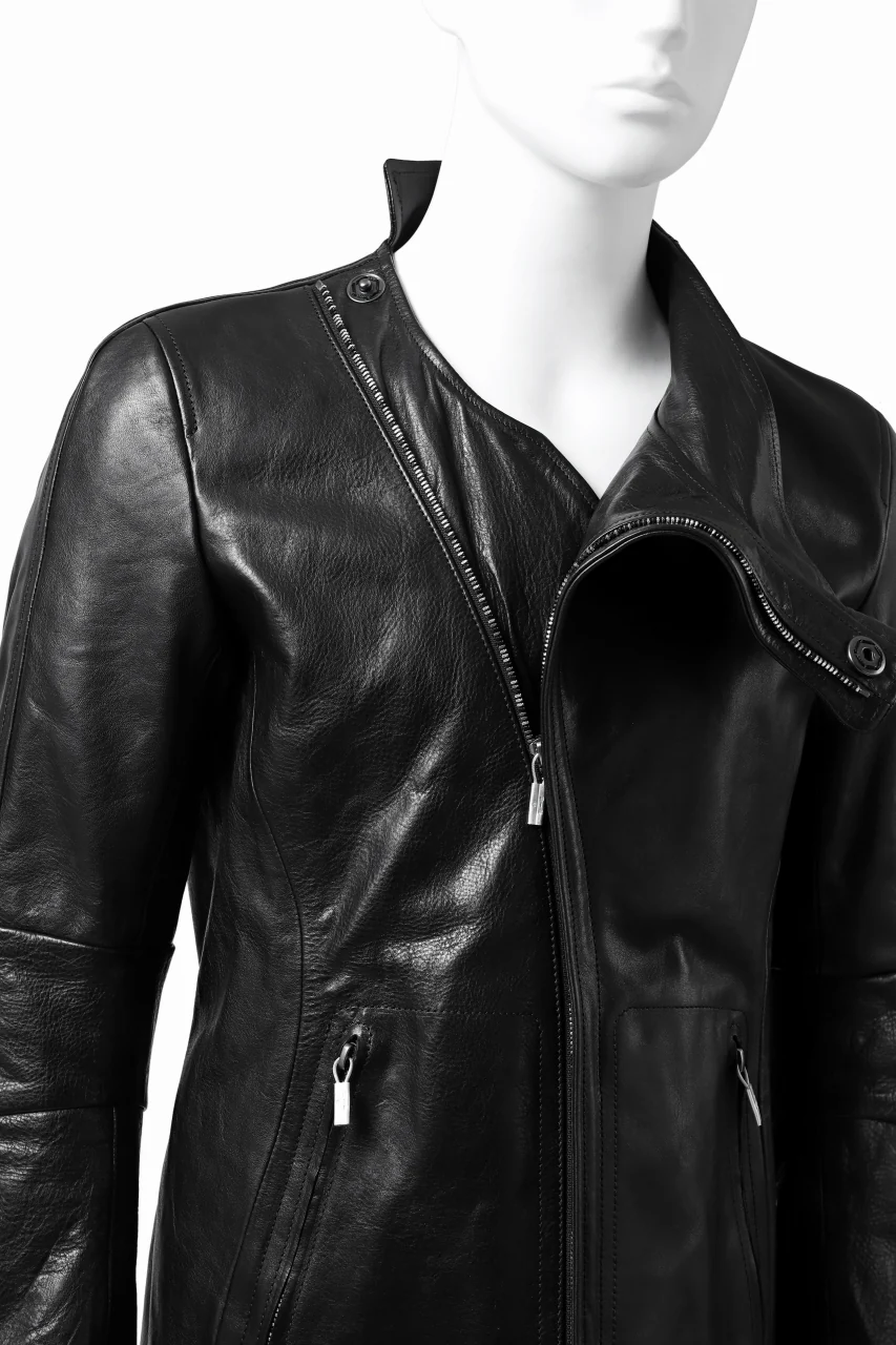 ierib exclusive peat zipper jacket  / smooth horse leather (BLACK) - Image 15