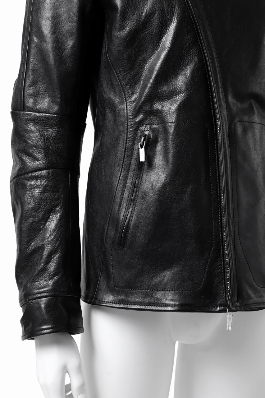 ierib exclusive peat zipper jacket  / smooth horse leather (BLACK) - Image 16