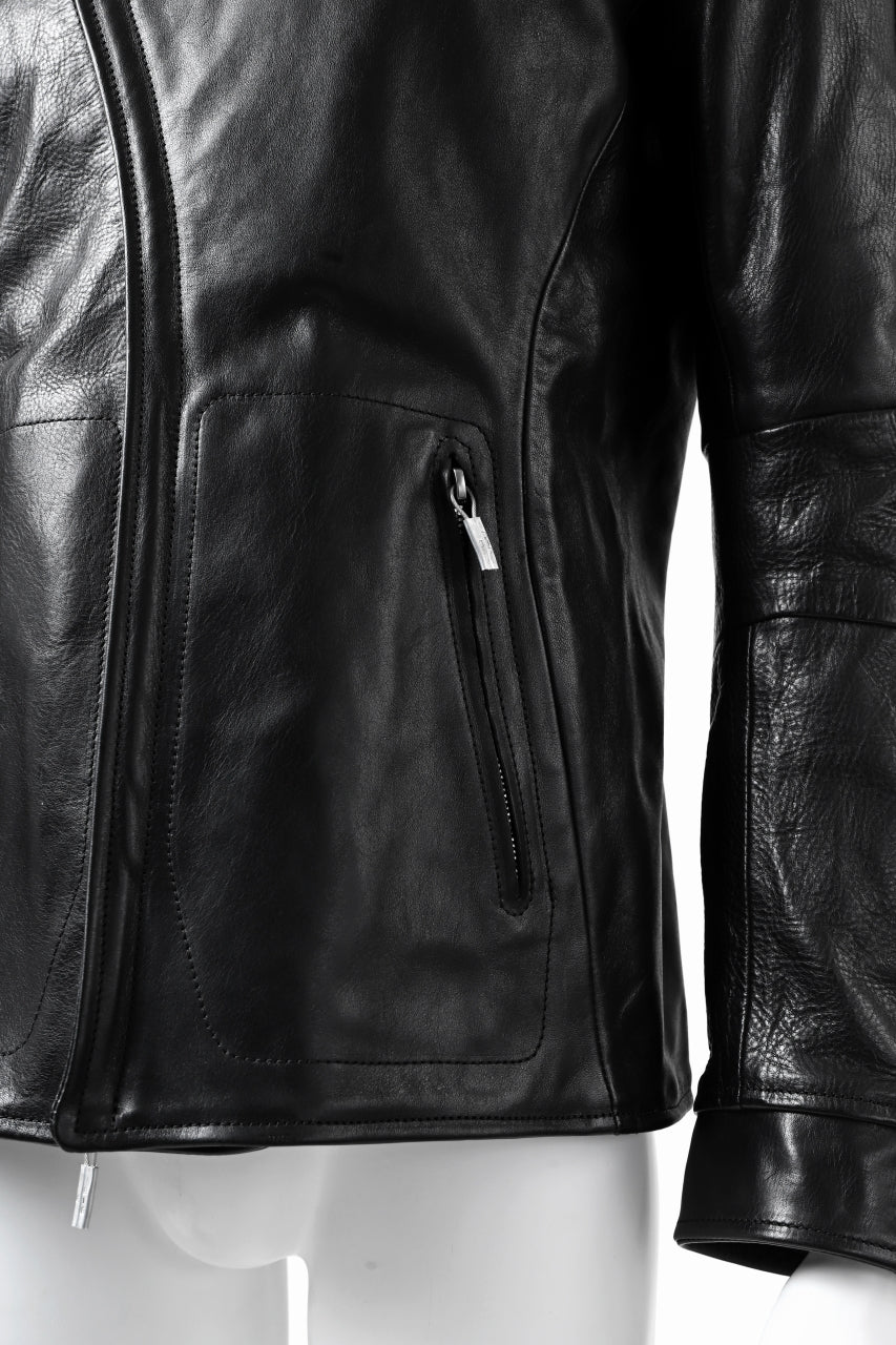 ierib exclusive peat zipper jacket  / smooth horse leather (BLACK) - Image 18