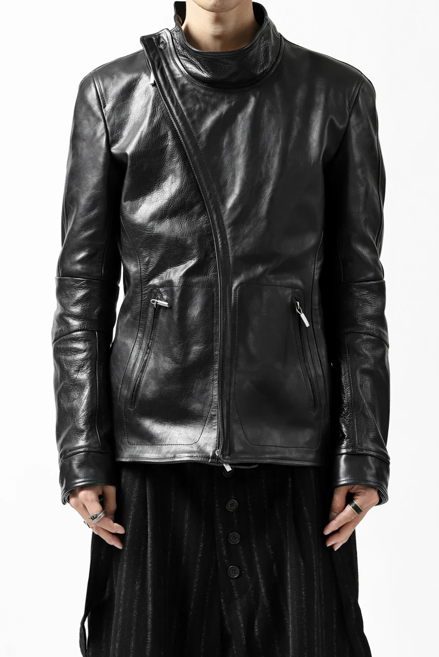 ierib exclusive peat zipper jacket  / smooth horse leather (BLACK) - Image 2