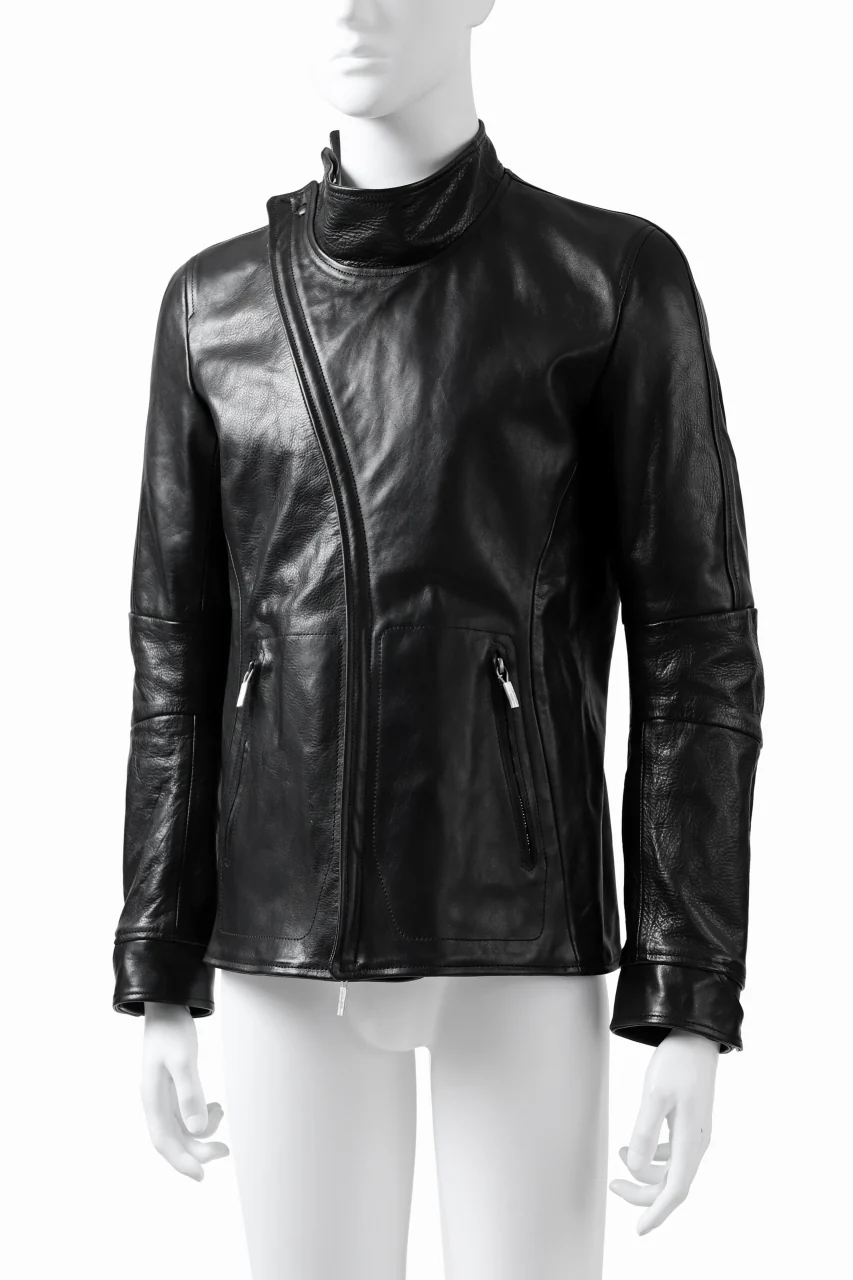 ierib exclusive peat zipper jacket  / smooth horse leather (BLACK) - Image 3