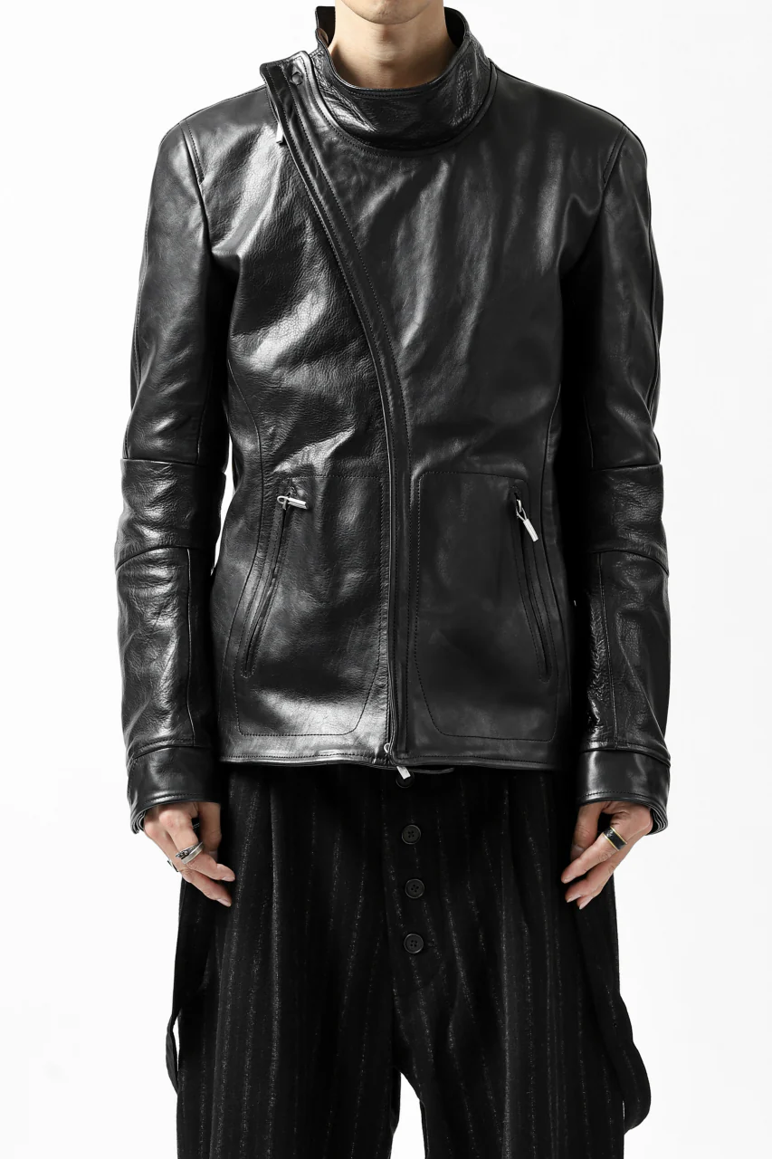 ierib exclusive peat zipper jacket  / smooth horse leather (BLACK) - Image 30