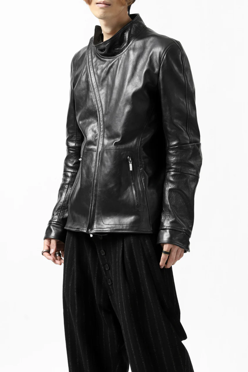 ierib exclusive peat zipper jacket  / smooth horse leather (BLACK) - Image 31