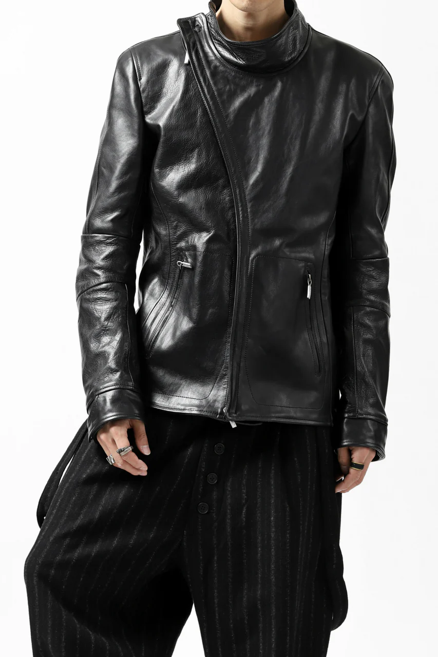 ierib exclusive peat zipper jacket  / smooth horse leather (BLACK) - Image 32