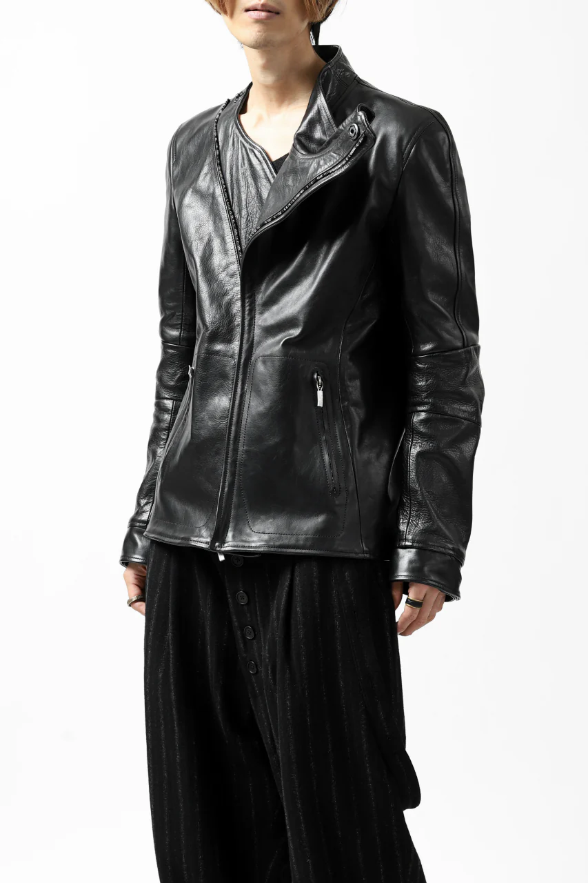 ierib exclusive peat zipper jacket  / smooth horse leather (BLACK) - Image 33