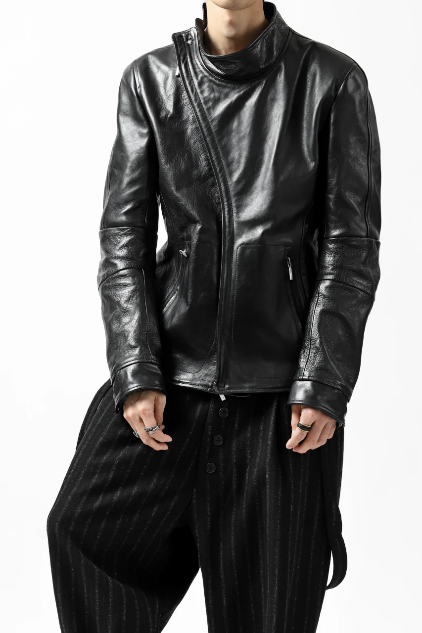 ierib exclusive peat zipper jacket  / smooth horse leather (BLACK) - Image 34
