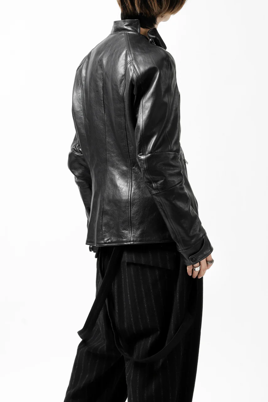 ierib exclusive peat zipper jacket  / smooth horse leather (BLACK) - Image 36