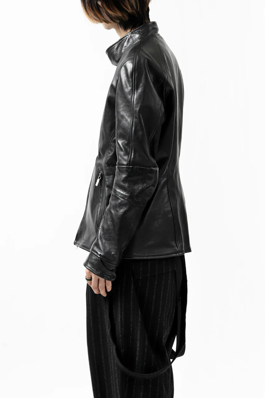ierib exclusive peat zipper jacket  / smooth horse leather (BLACK) - Image 38
