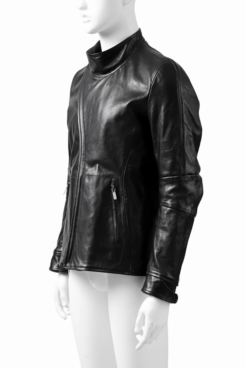ierib exclusive peat zipper jacket  / smooth horse leather (BLACK) - Image 4
