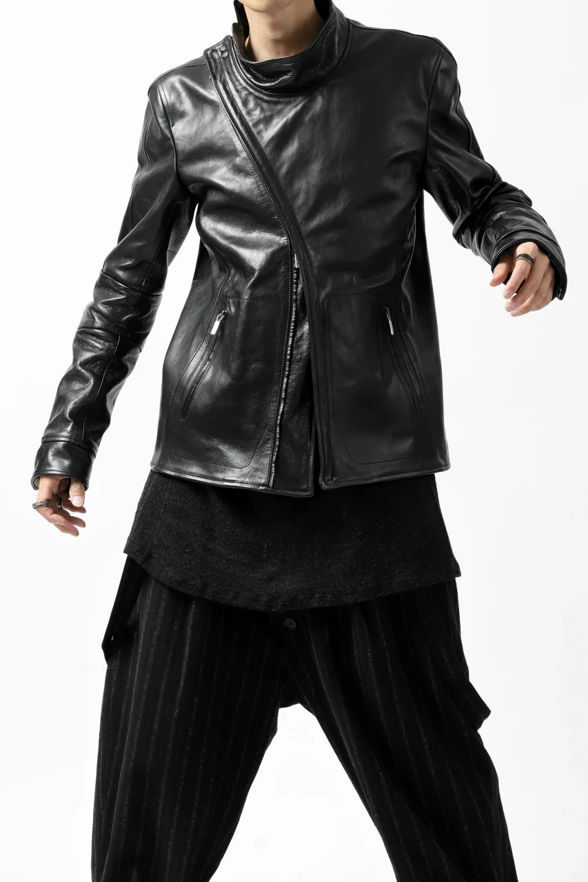 ierib exclusive peat zipper jacket  / smooth horse leather (BLACK) - Image 41