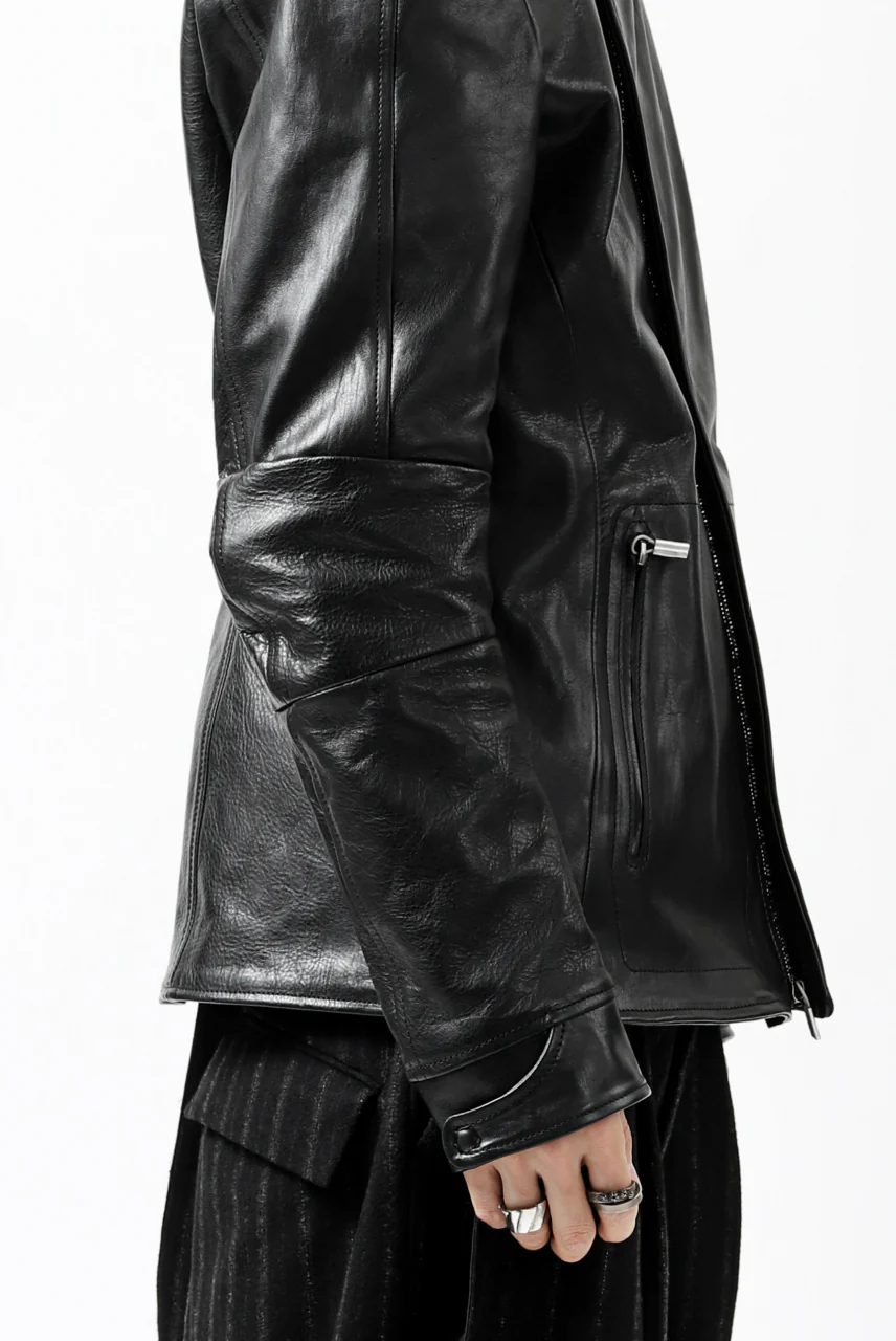 ierib exclusive peat zipper jacket  / smooth horse leather (BLACK) - Image 44