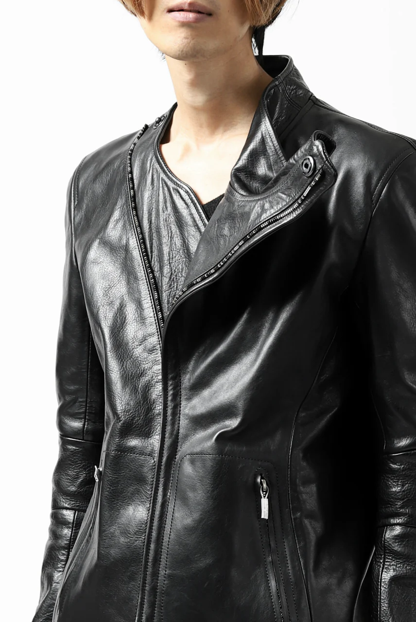 ierib exclusive peat zipper jacket  / smooth horse leather (BLACK) - Image 45