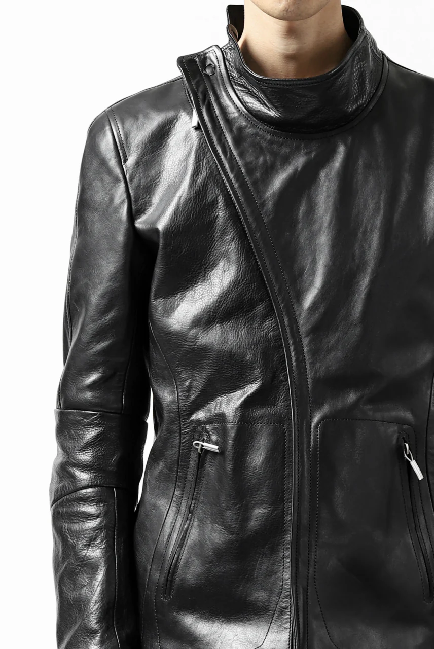 ierib exclusive peat zipper jacket  / smooth horse leather (BLACK) - Image 46