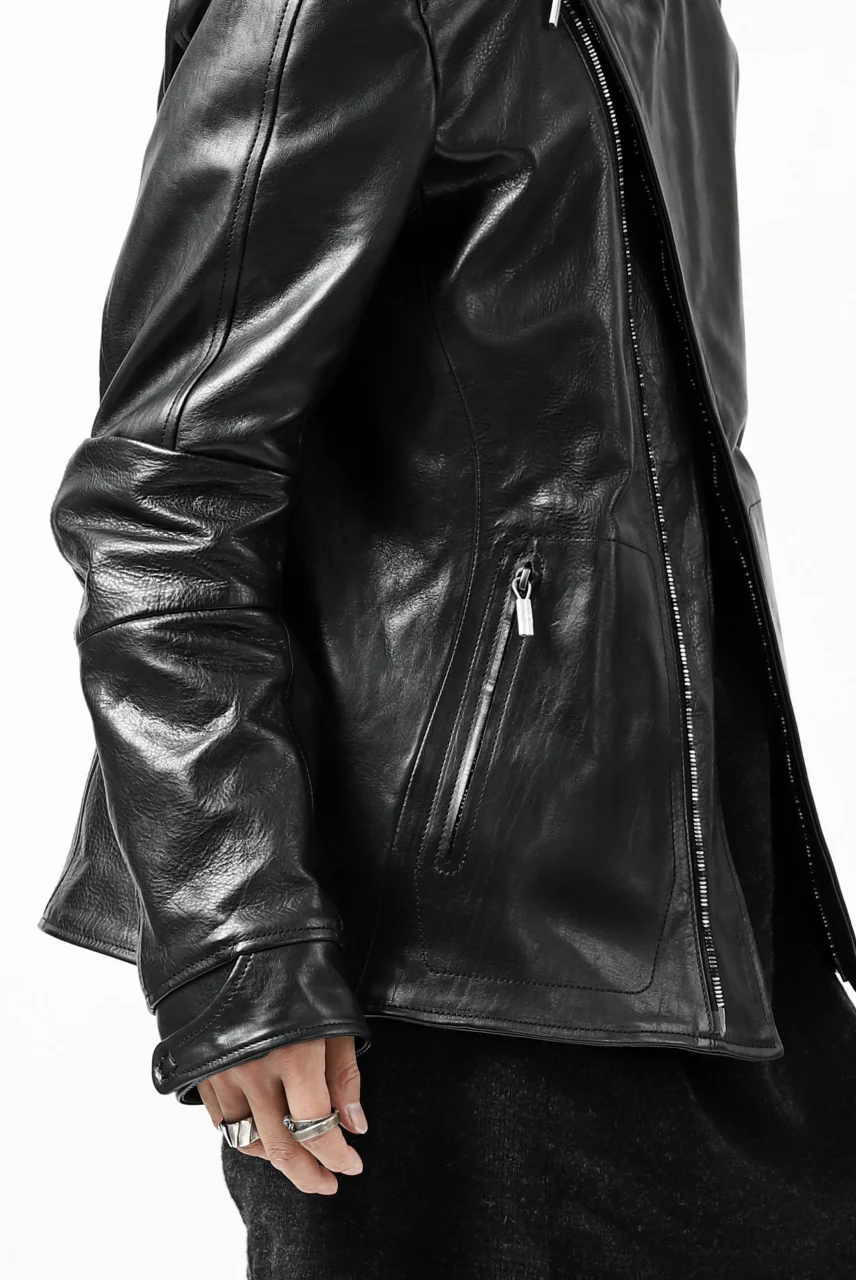 ierib exclusive peat zipper jacket  / smooth horse leather (BLACK) - Image 48
