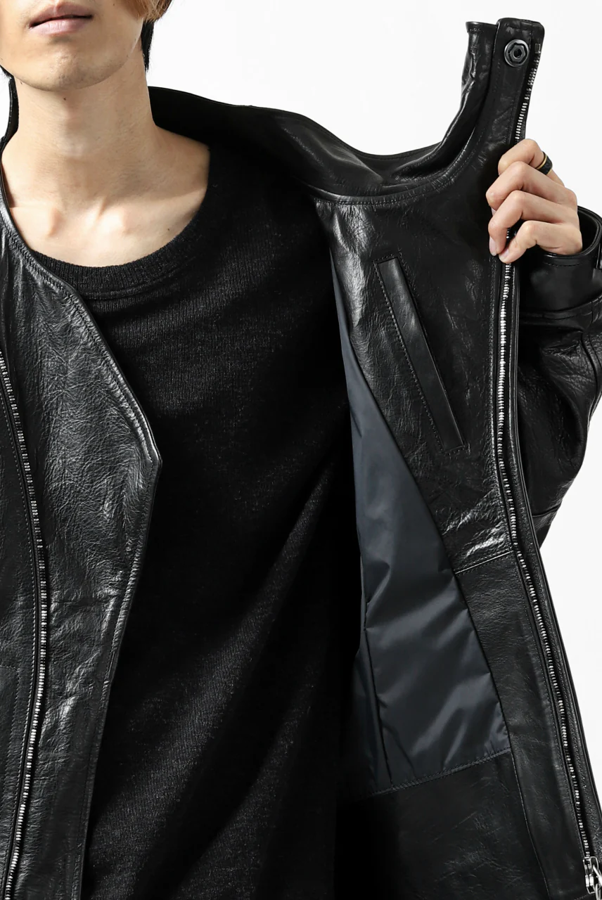 ierib exclusive peat zipper jacket  / smooth horse leather (BLACK) - Image 51