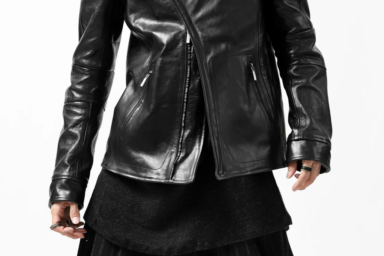 ierib exclusive peat zipper jacket  / smooth horse leather (BLACK) - Image 54