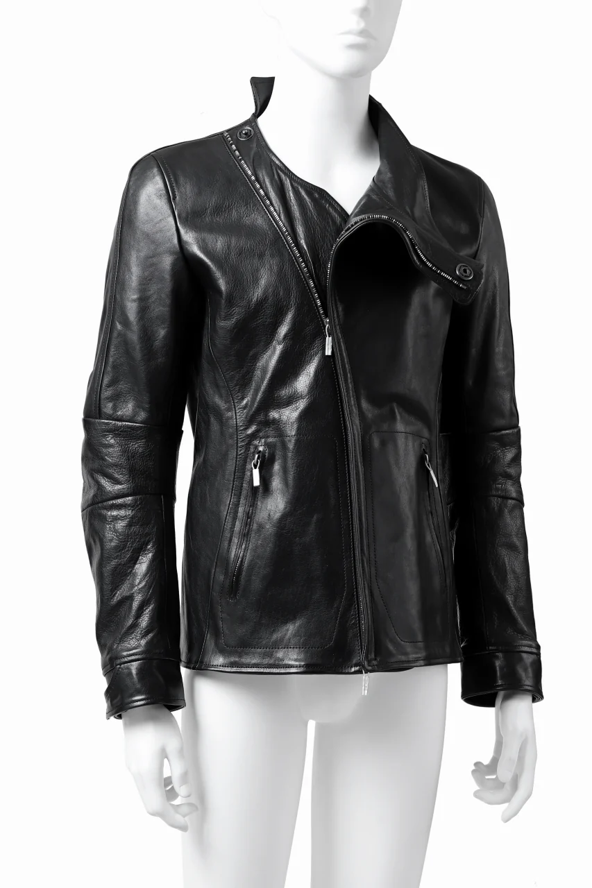 ierib exclusive peat zipper jacket  / smooth horse leather (BLACK) - Image 6