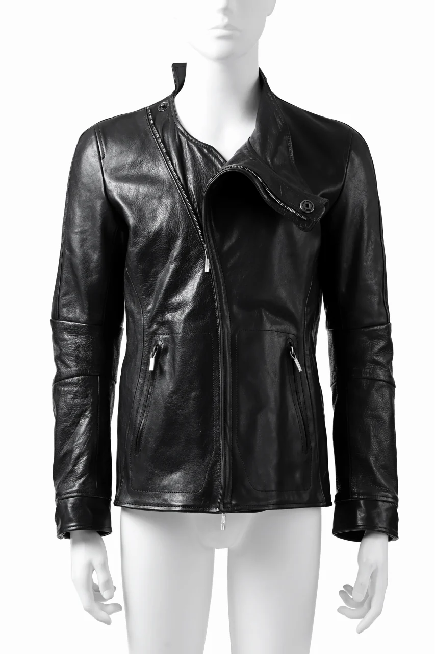 ierib exclusive peat zipper jacket  / smooth horse leather (BLACK) - Image 7