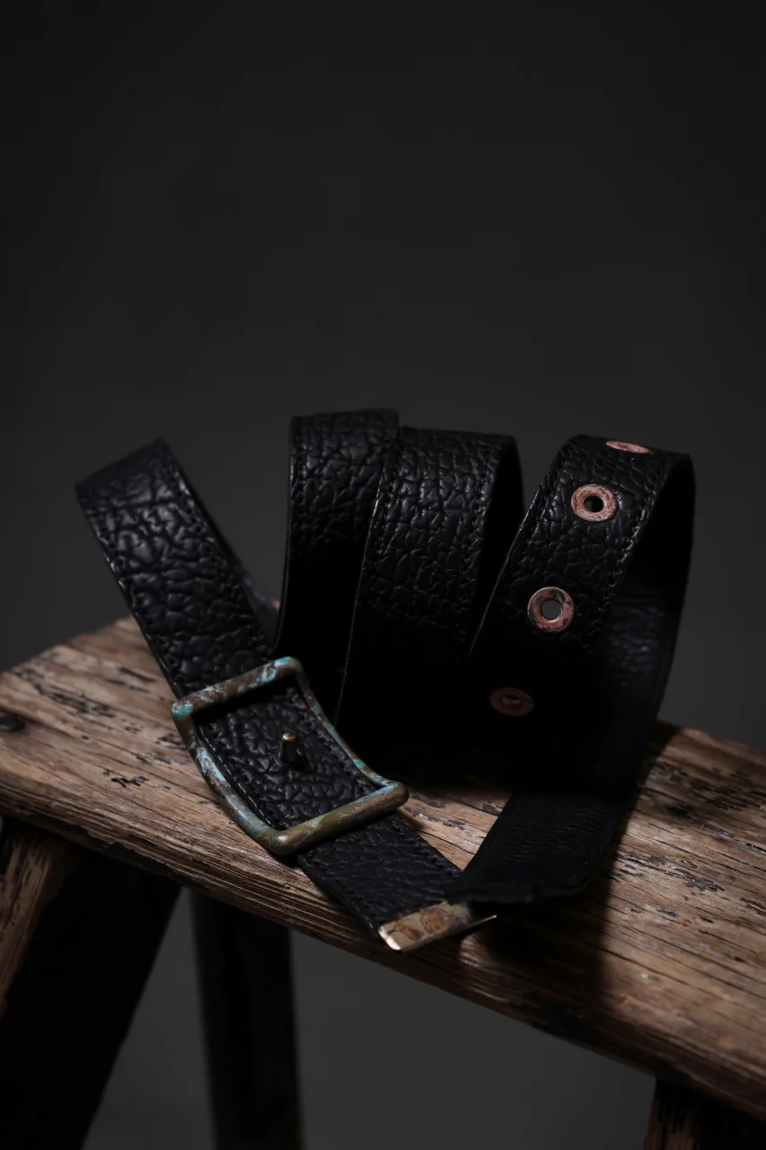 ierib Solid Buckle Belt / Kesennuma Shark (BLACK) - Image 16