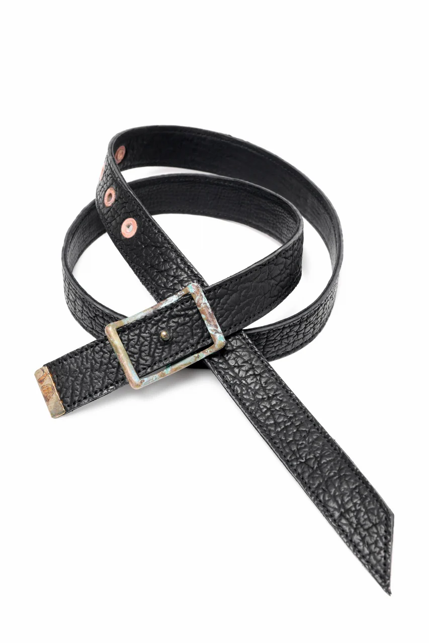 ierib Solid Buckle Belt / Kesennuma Shark (BLACK) - Image 4