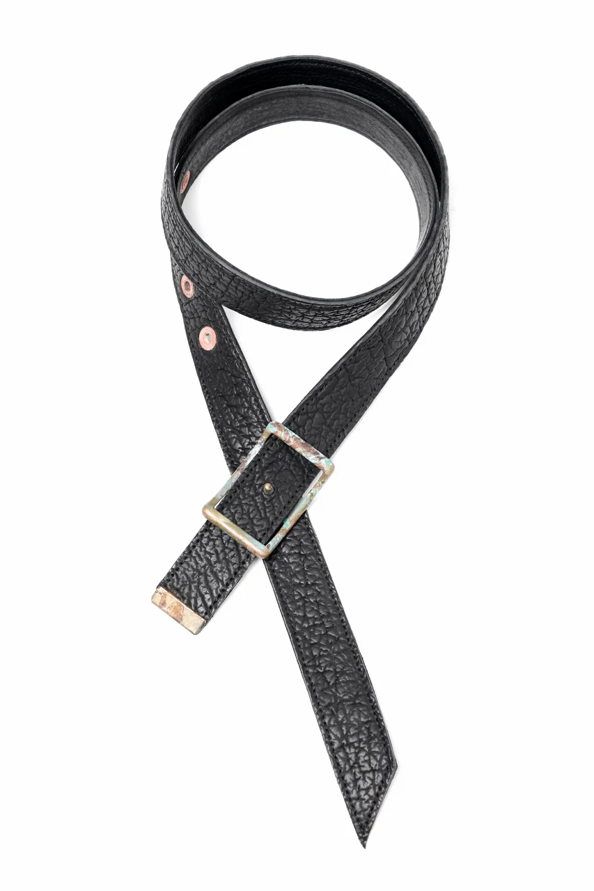 ierib Solid Buckle Belt / Kesennuma Shark (BLACK) - Image 5