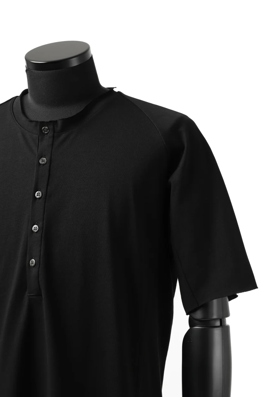 ierib raw edge Tee type-H  / light jersey (BLACK) - Image 15
