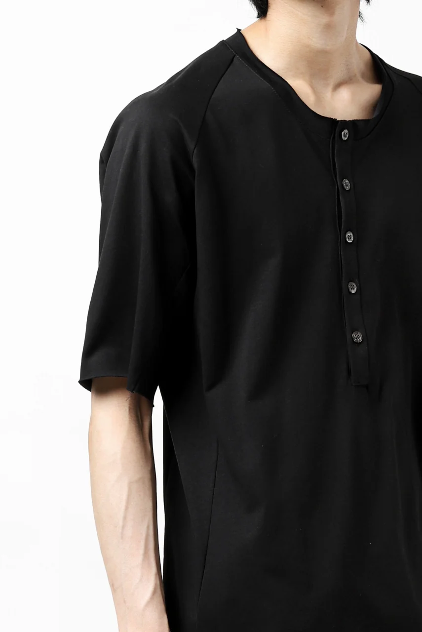 ierib raw edge Tee type-H  / light jersey (BLACK) - Image 26