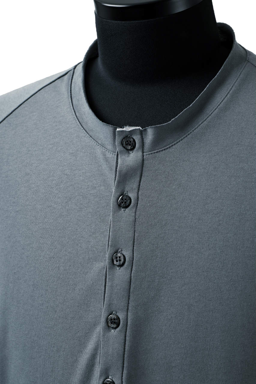 ierib raw edge Tee type-H / light jersey (BLUE GREY) - Image 13