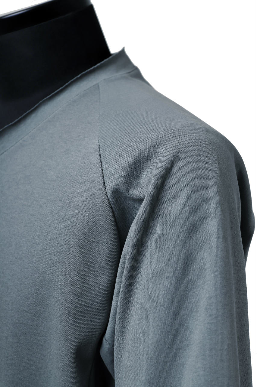 ierib raw edge Tee type-H / light jersey (BLUE GREY) - Image 15