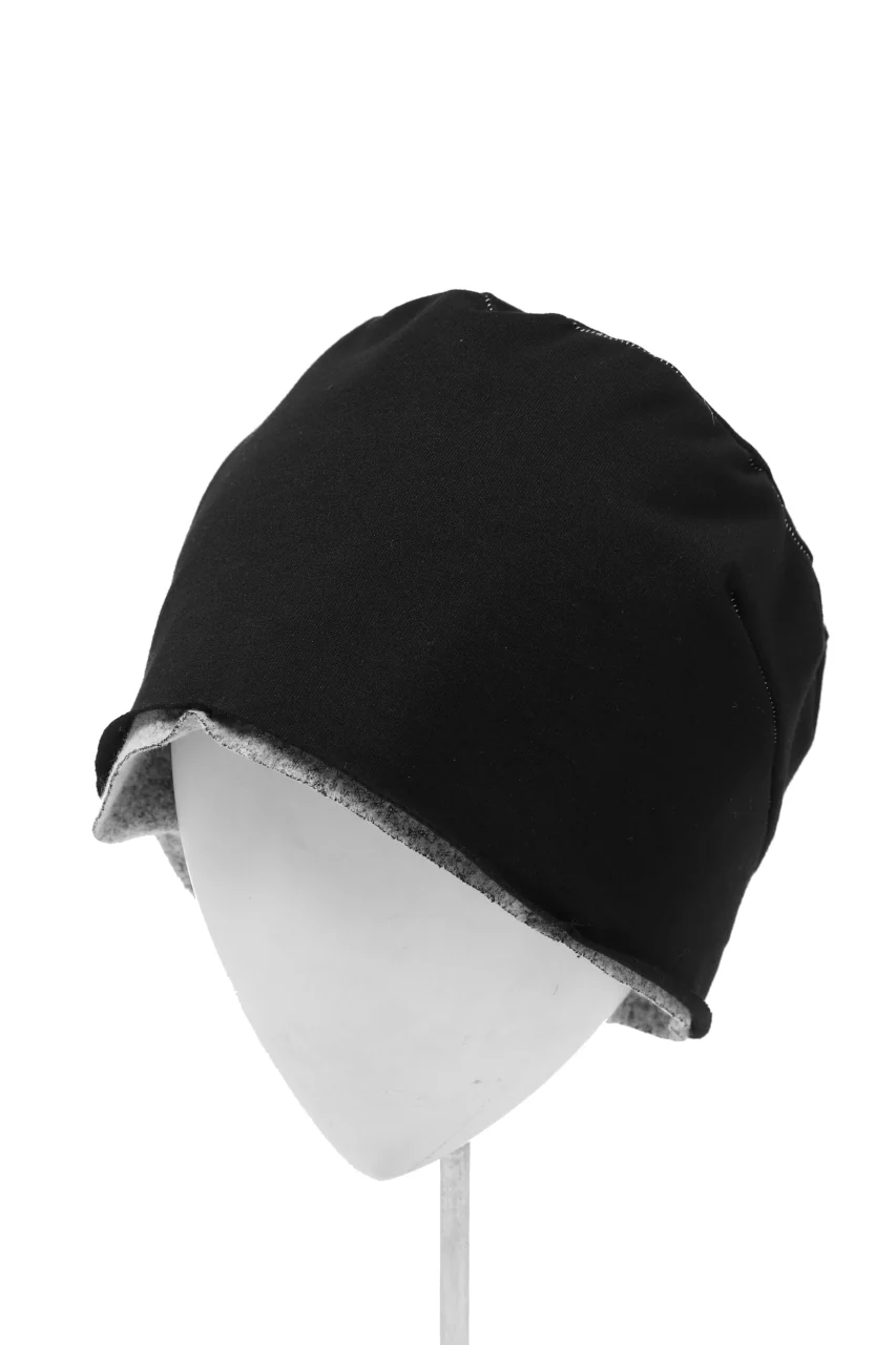 ierib REVERSIBLE BEANNIE CAP / COMPRESSED PILE KNIT (OREO) - Image 15