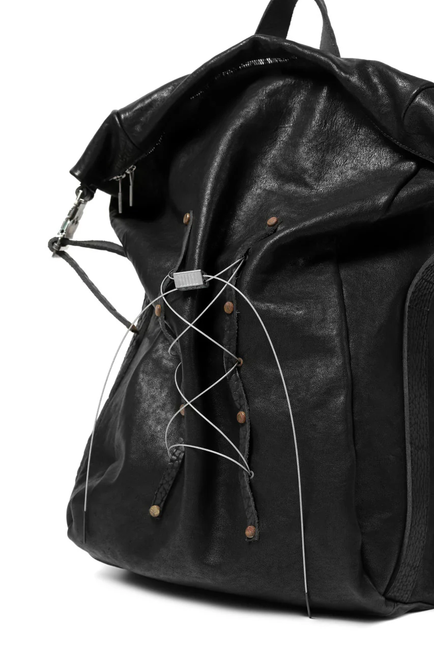 ierib roll top ruck sack #2 / FVT Oiled Horse (BLACK) - Image 10