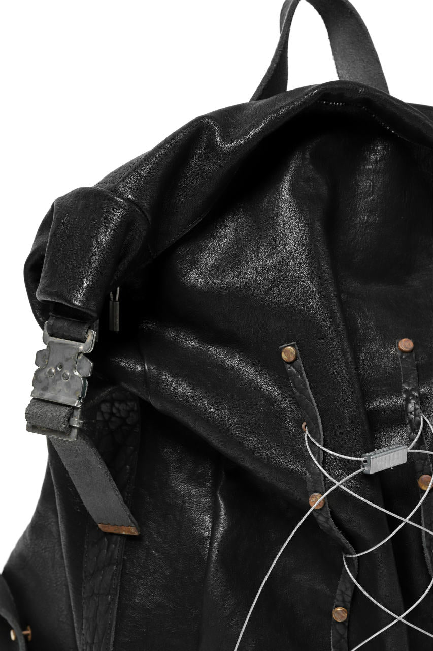 ierib roll top ruck sack #2 / FVT Oiled Horse (BLACK) - Image 11