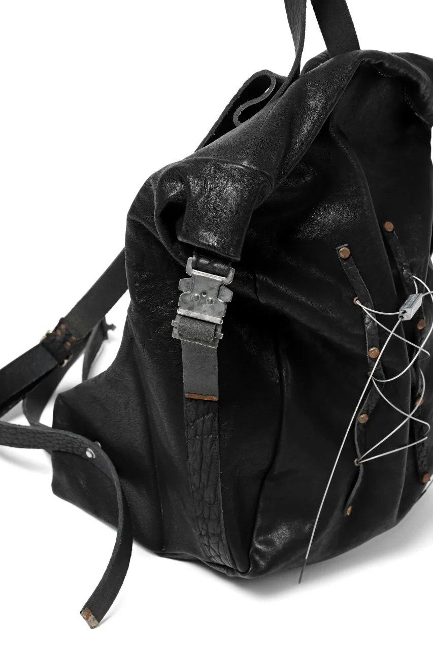 ierib roll top ruck sack #2 / FVT Oiled Horse (BLACK) - Image 18