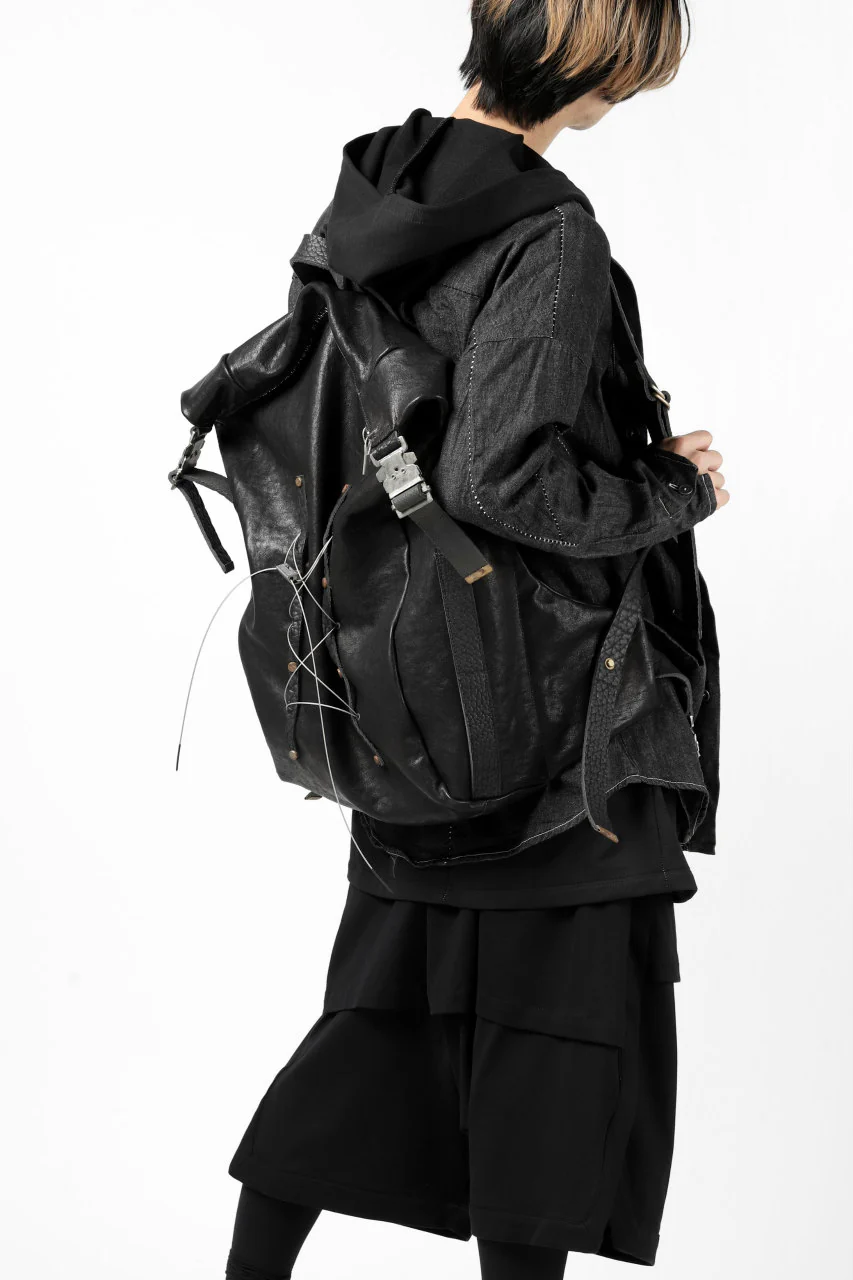 ierib roll top ruck sack #2 / FVT Oiled Horse (BLACK) - Image 30