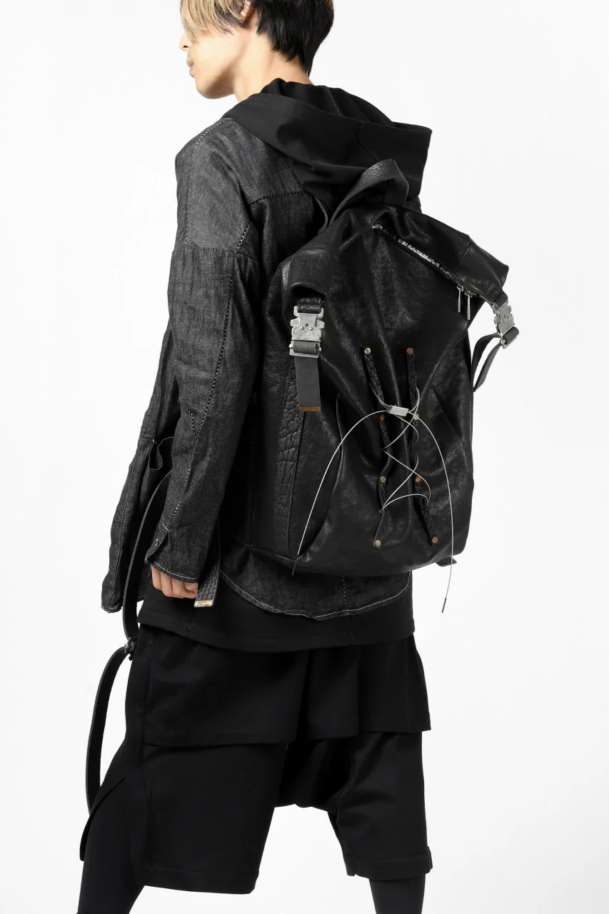 ierib roll top ruck sack #2 / FVT Oiled Horse (BLACK) - Image 32