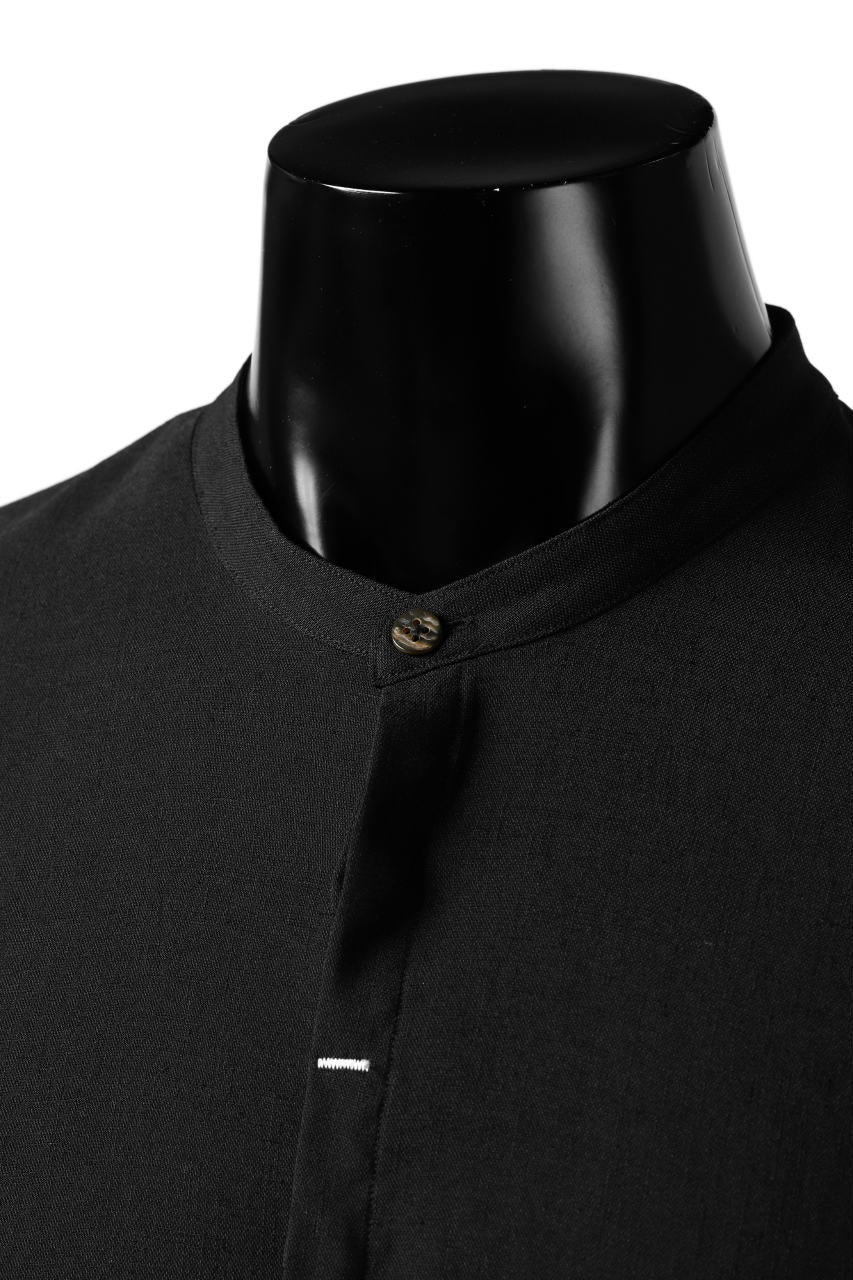 ierib deep slit long shirt / pure luster linen (BLACK) - Image 11
