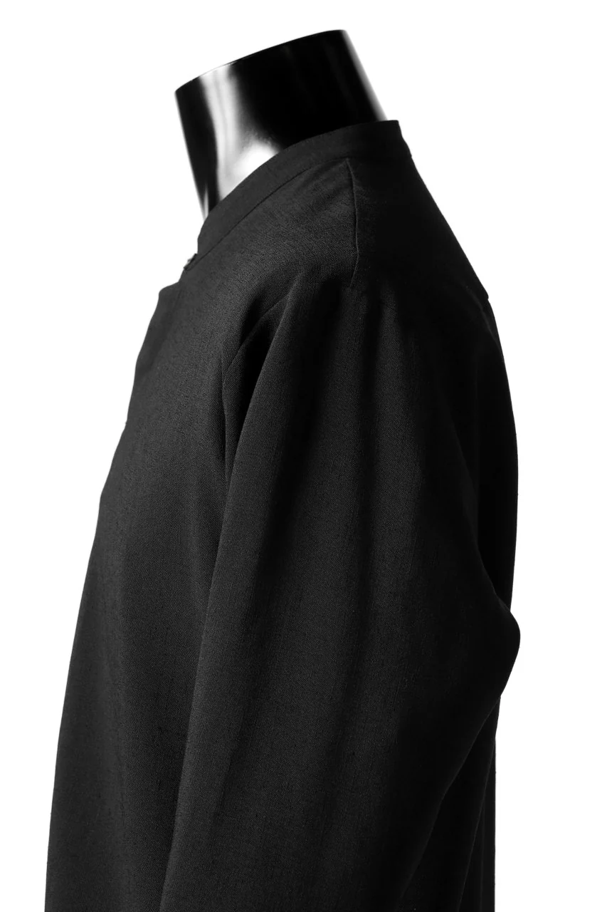 ierib deep slit long shirt / pure luster linen (BLACK) - Image 12