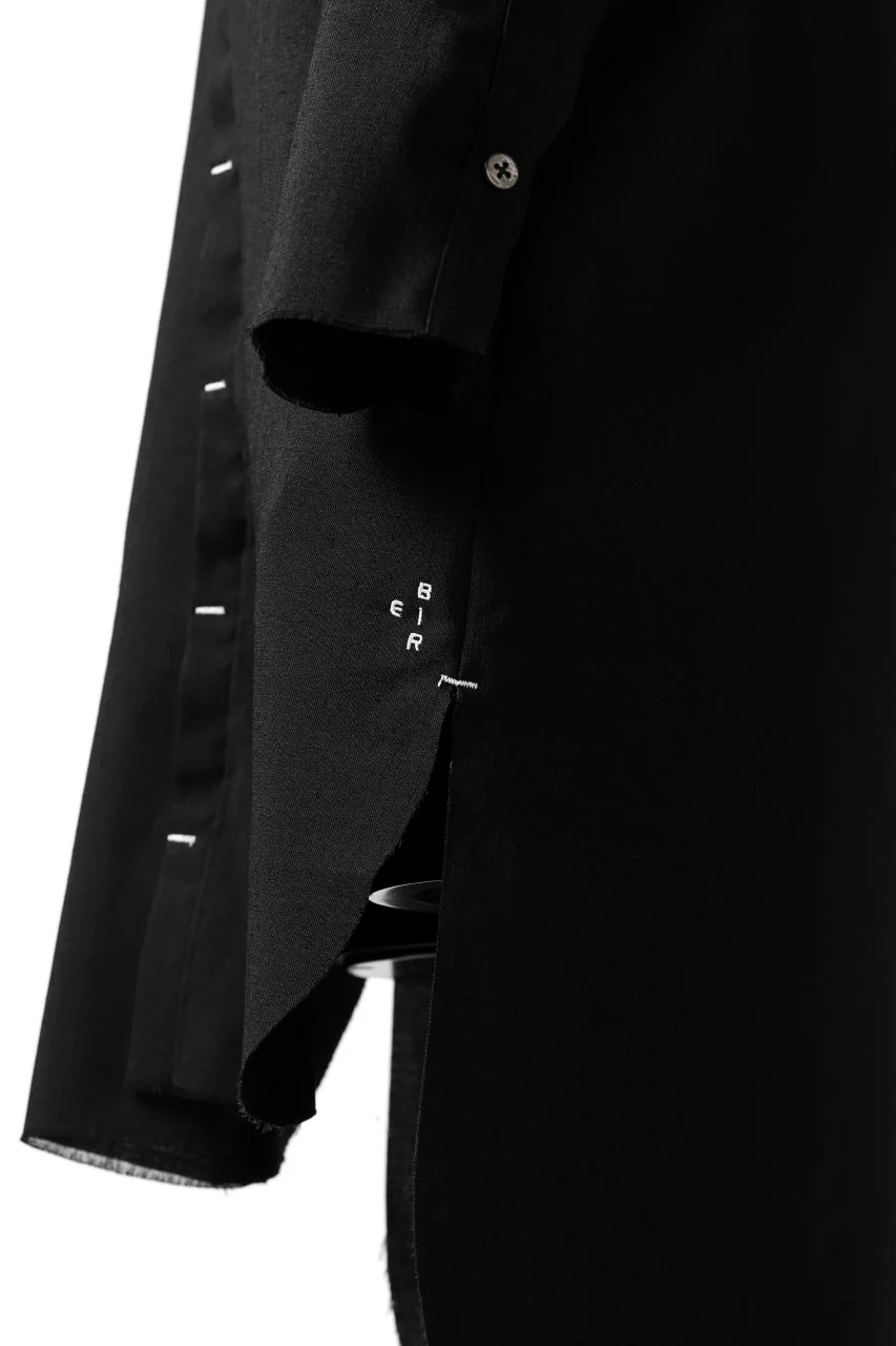 ierib deep slit long shirt / pure luster linen (BLACK) - Image 13
