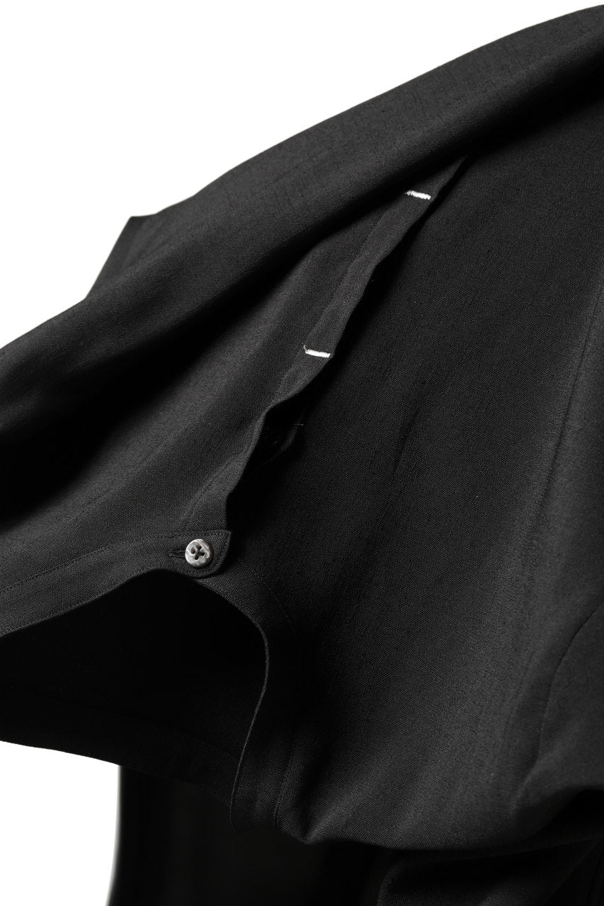 ierib deep slit long shirt / pure luster linen (BLACK) - Image 17