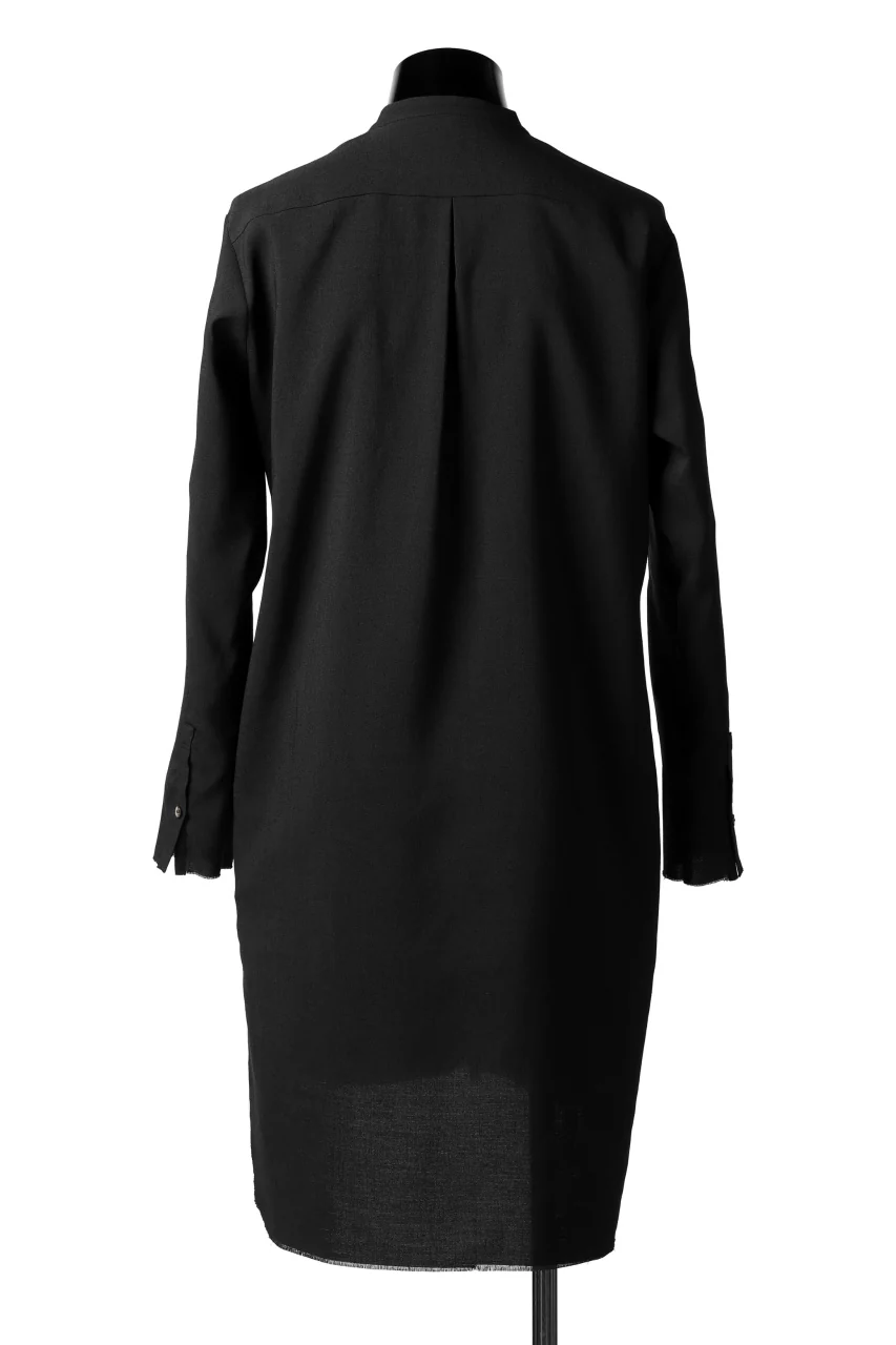 ierib deep slit long shirt / pure luster linen (BLACK) - Image 4