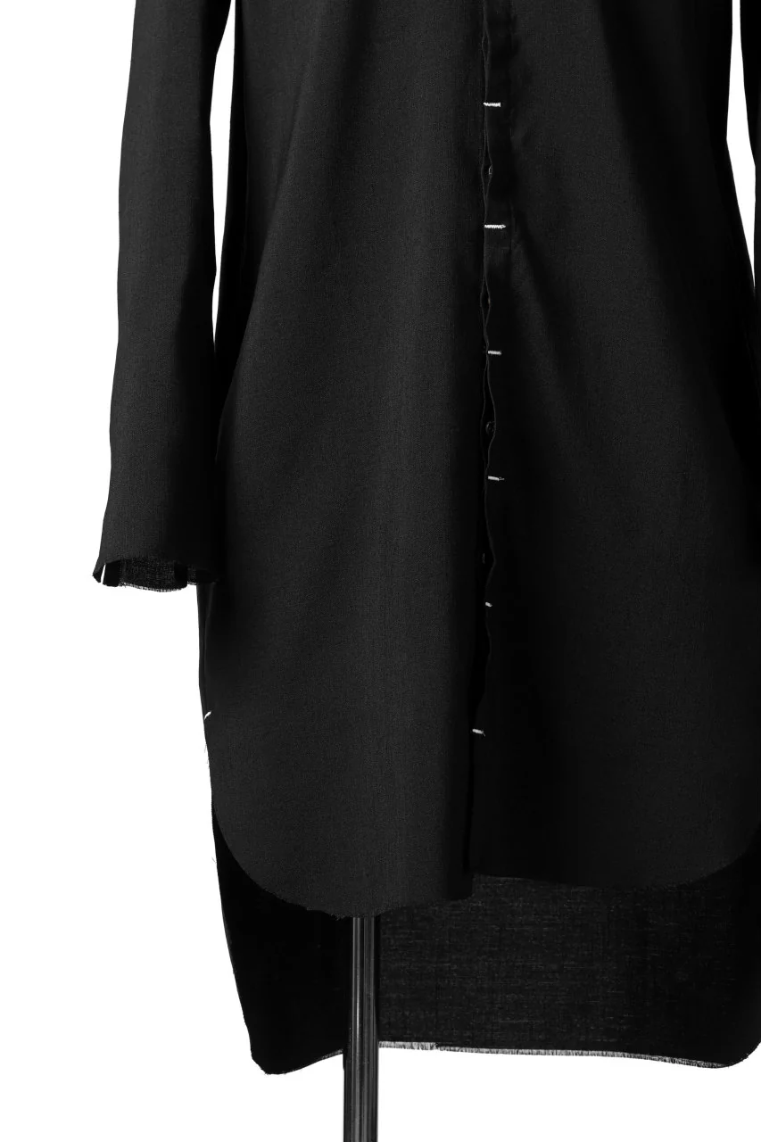 ierib deep slit long shirt / pure luster linen (BLACK) - Image 6