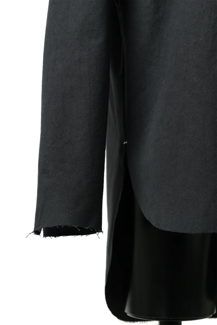 ierib slit middle shirt / boiled waxy cotton (BLACK) - Image 10