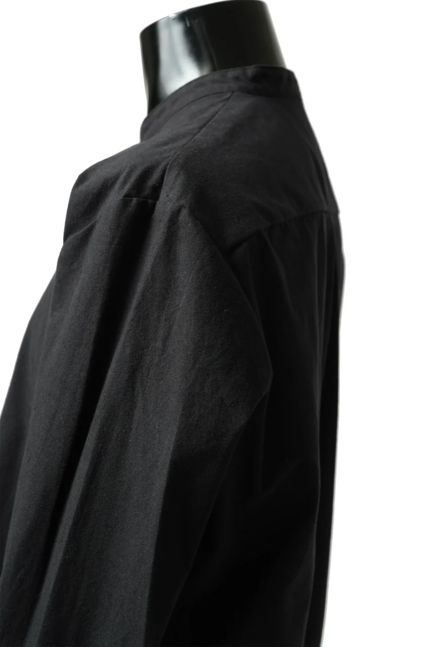 ierib slit middle shirt / boiled waxy cotton (BLACK) - Image 14