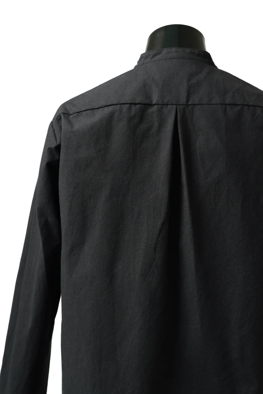 ierib slit middle shirt / boiled waxy cotton (BLACK) - Image 15