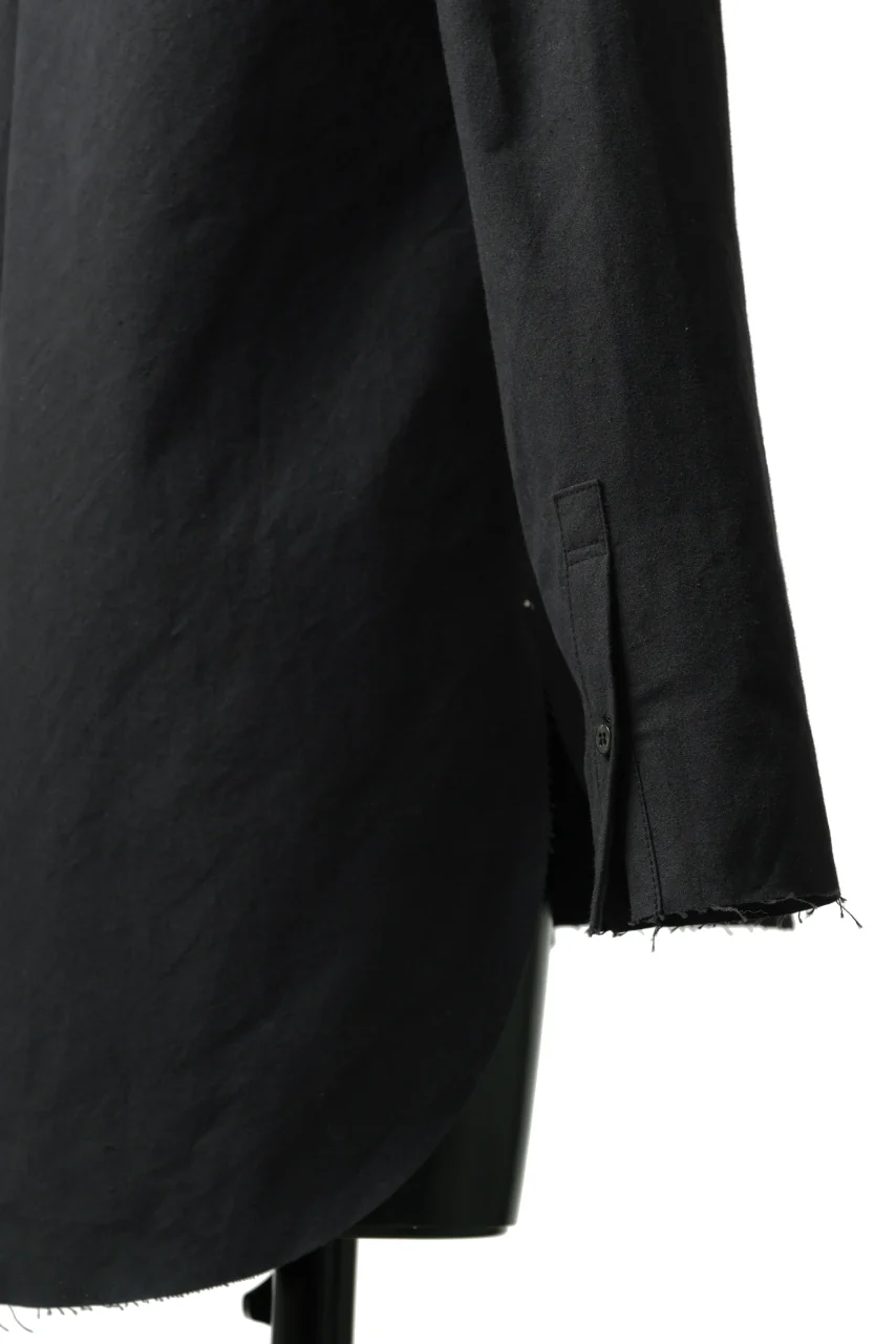 ierib slit middle shirt / boiled waxy cotton (BLACK) - Image 16