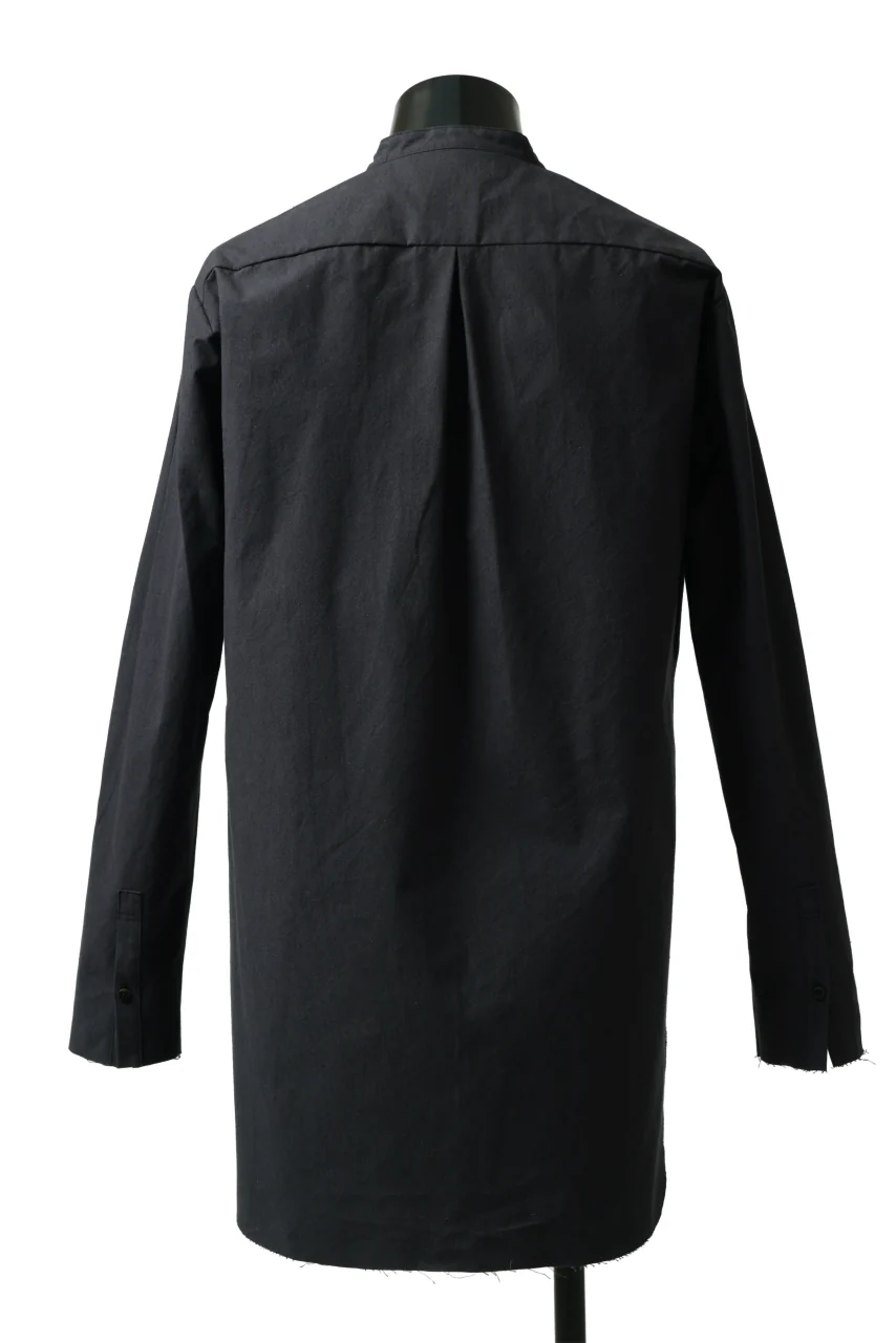 ierib slit middle shirt / boiled waxy cotton (BLACK) - Image 5