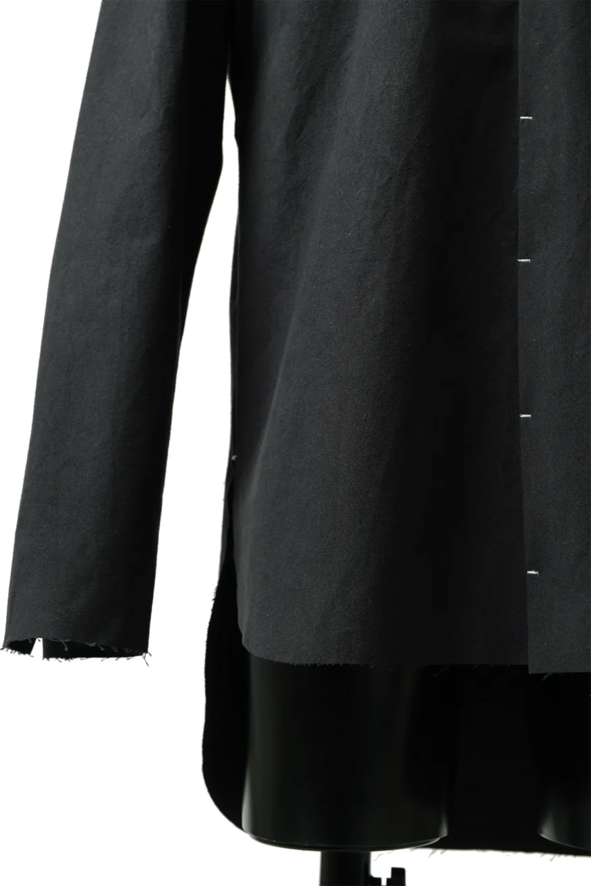 ierib slit middle shirt / boiled waxy cotton (BLACK) - Image 9